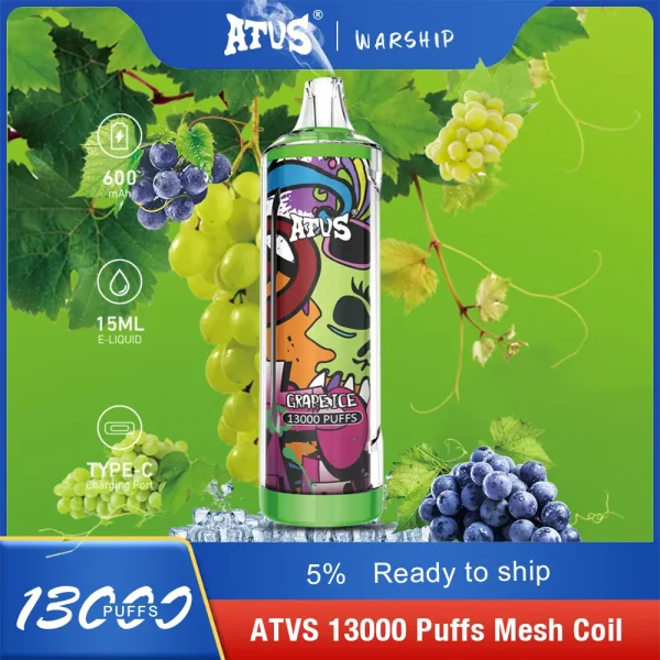 ATVS 13000 13K puffs disposable vape - Grape Ice flavor