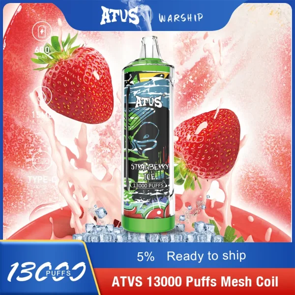 ATVS 13000 13K puffs disposable vape - Strawberry Ice flavor
