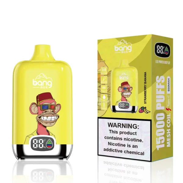 bang box 15000 15k puffs disposable vape strawberry banana