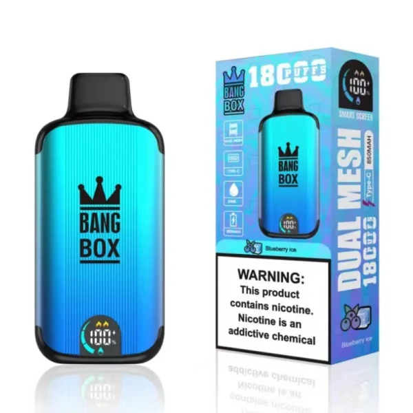 bang box 18000 18k puffs disposable vape with screen blueberry ice