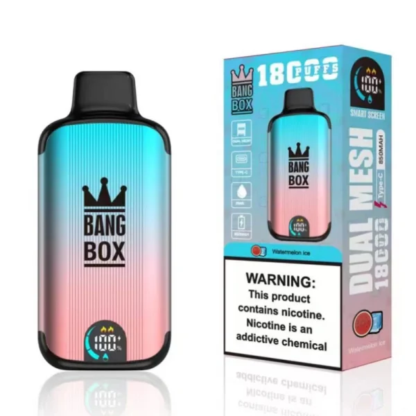 bang box 18000 18k puffs disposable vape with screen watermelon ice