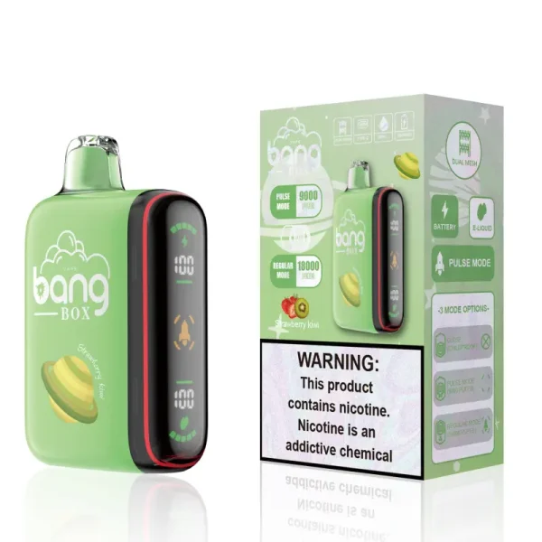bang box 18000 18k puffs disposable vape with smart screen strawberry kiwi