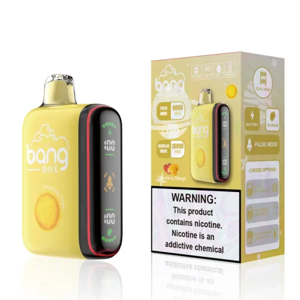 bang box 18000 18k puffs disposable vape with smart screen strawberry mango