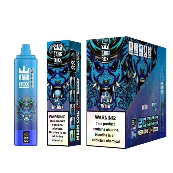 bang box 20000 20k puffs disposable vape with screen mr blue