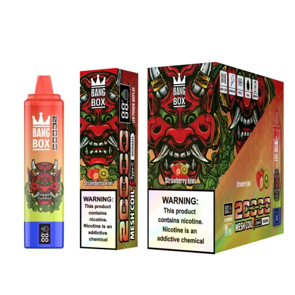 bang box 20000 20k puffs disposable vape with screen strawberry kiwi