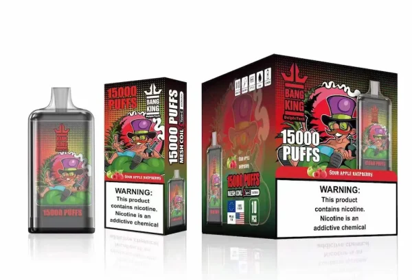 Vapeador desechable BANG KING 15000 bocanadas - Sabor manzana ácida y frambuesa