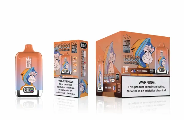 Bang King 15000 puffs disposable vape Peach Blueraz flavor