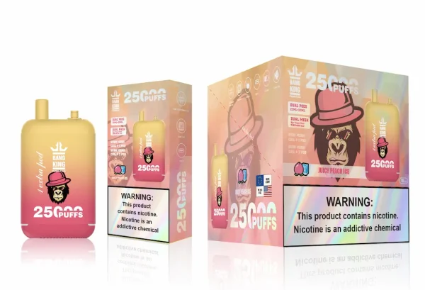 Bang King 25000 puffs disposable vape - Juicy Peach Ice flavor