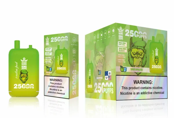 Bang King 25000 puffs disposable vape - Sour Apple Ice flavor