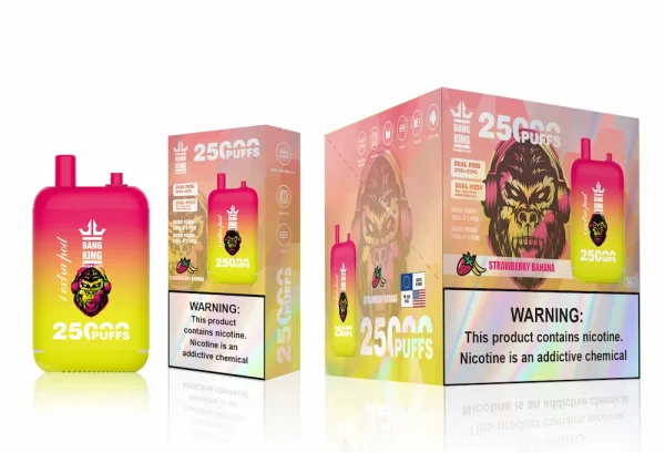 Bang King 25000 puffs disposable vape - Strawberry Banana flavor