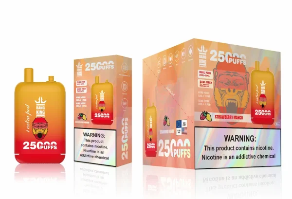 Bang King 25000 puffs disposable vape - Strawberry Mango flavor