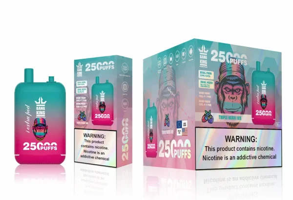 Bang King 25000 puffs disposable vape - Triple Berry Ice flavor