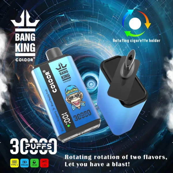 Bang King 30000 puff usa e getta - immagine principale che mostra il bocchino rotante