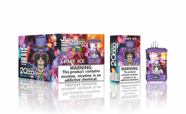 Bang King Double Crystal 20000 puffs disposable vape - Grape Ice flavor