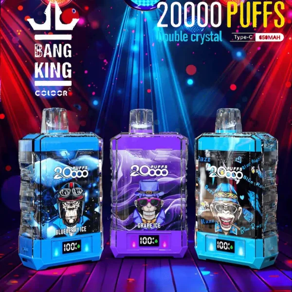 Bang King Double Crystal 20000 puffs disposable vape with mesh coil and Type-C charging