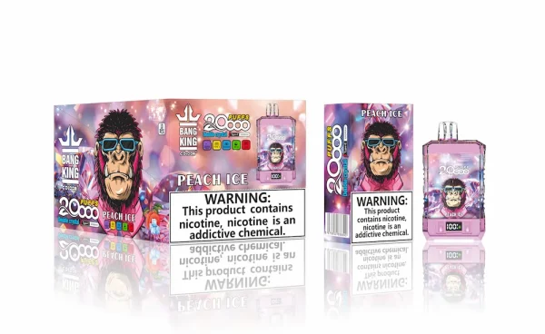 Bang King Double Crystal 20000 puffs disposable vape - Peach Ice flavor