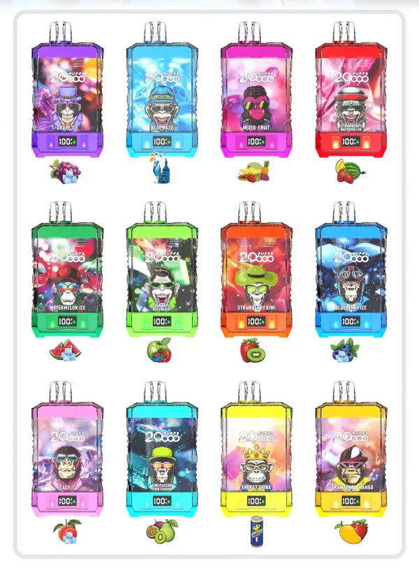 Bang King Double Crystal 20000 puffs vape flavor display