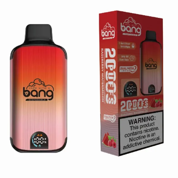 bang vape 20000 20k puffs disposable vape with screen - raspberry watermelon