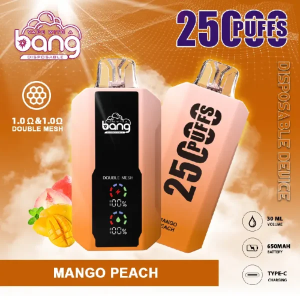 bang vape 25000 25k puffs disposable vape mango peach