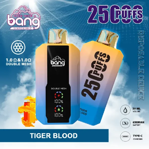 bang vape 25000 25k puffs disposable vape tiger blood