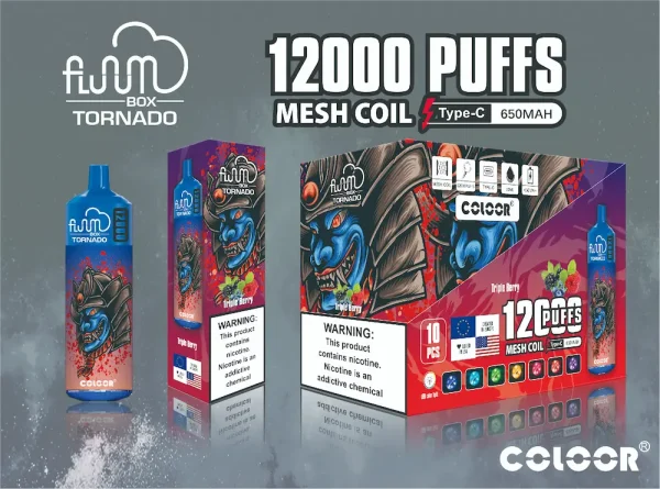 FLUUM Box Tornado 12000 Puffs Disposable Vape - Triple Berry flavor