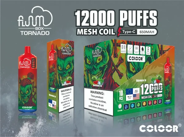 FLUUM Box Tornado 12000 Puffs Disposable Vape - Watermelon Ice flavor