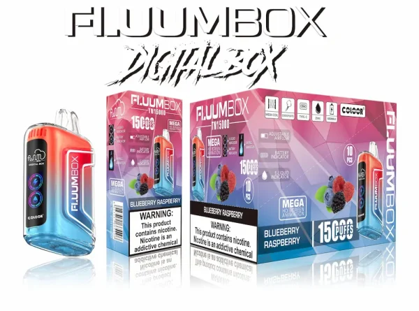 FLUUM Digital BOX 15000 15K puffs disposable vape - Blueberry Raspberry flavor