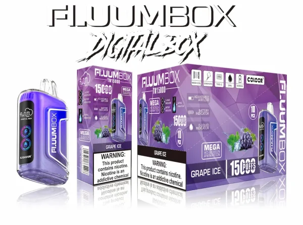 FLUUM Digital BOX 15000 15K puffs disposable vape - Grape Ice flavor