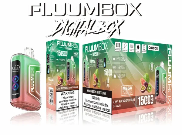 FLUUM Digital BOX 15000 15K puffs disposable vape - Kiwi Passion Fruit Guava flavor