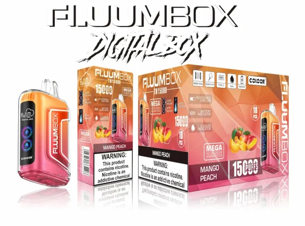 FLUUM Digital BOX 15000 15K puffs disposable vape - Mango Peach flavor