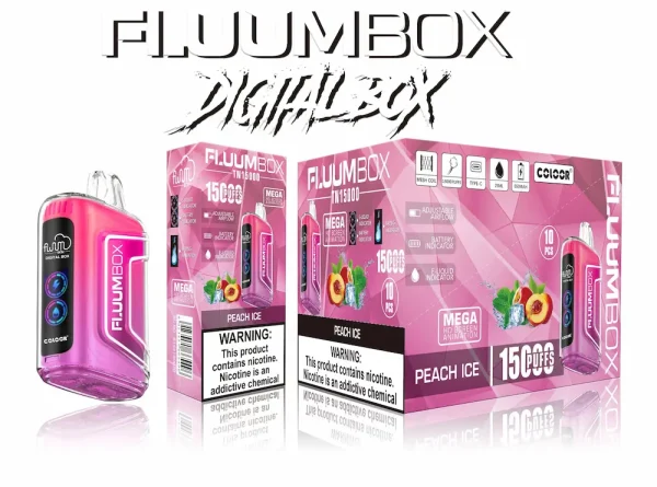 FLUUM Digital BOX 15000 15K puffs disposable vape - Peach Ice flavor