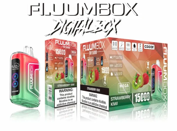 FLUUM Digital Box 15000 15K puffs disposable vape - Strawberry Kiwi flavor