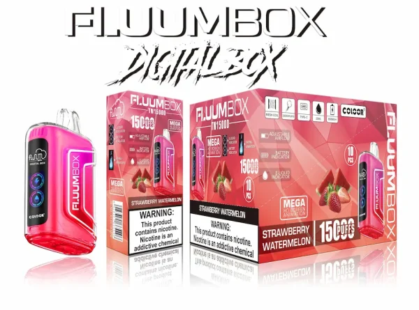 FLUUM Digital Box 15000 15K puffs disposable vape - Strawberry Watermelon flavor