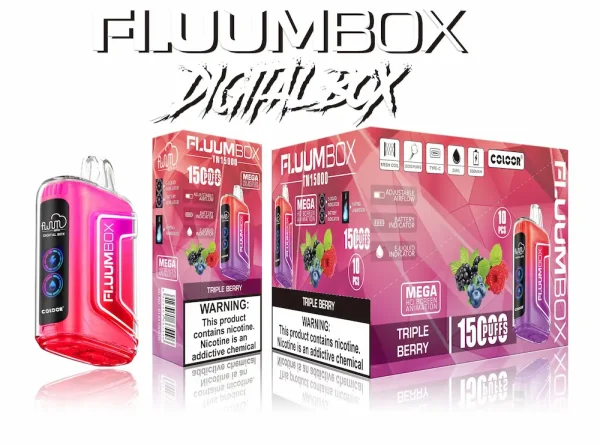 FLUUM Digital Box 15000 15K puffs disposable vape - Triple Berry flavor
