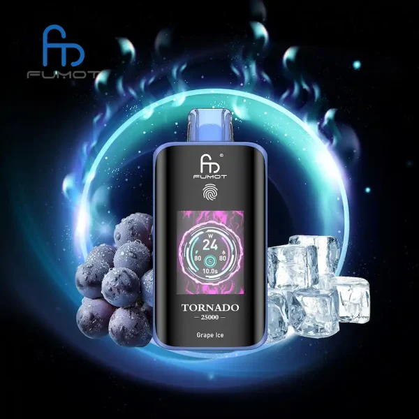 Fumot Tornado 25000 25K puffs disposable vape - Grape Ice flavor