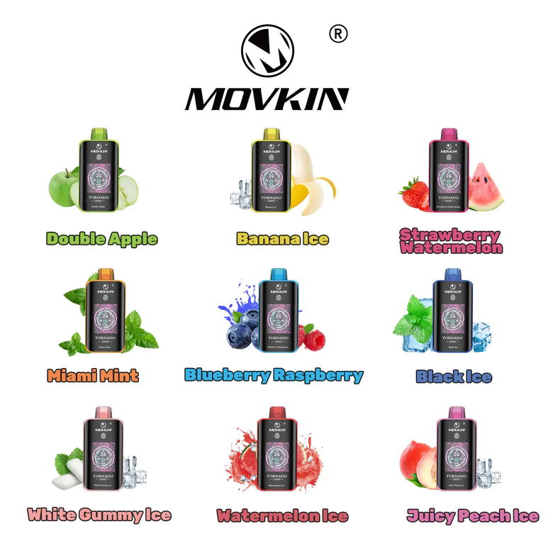 Fumot Tornado 25000 vape flavor group with 9 flavor options shown together