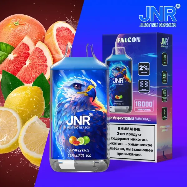 JNR Falcon 16K 16000 puffs disposable vape in refreshing grapefruit lemonade ice flavor