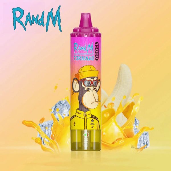 RandM Tornado 15000 15K puffs Disposable vape - Banana Ice flavor