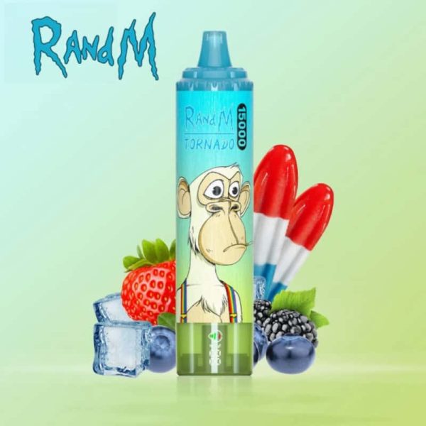RandM Tornado 15000 15K puffs Disposable vape - strawberry Ice flavor