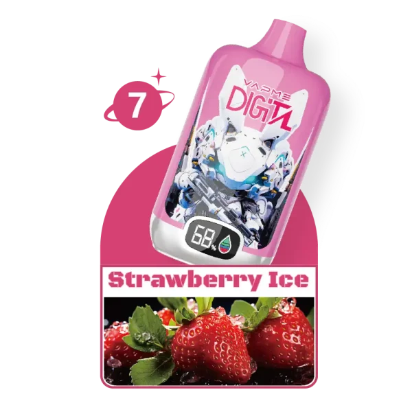 VAPME 12000 Puffs Digital disposable vape - Strawberry Ice flavor
