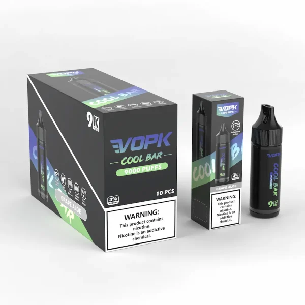 VOPK COOL BAR 9000 puffs disposable vape - Grape Aloe flavor