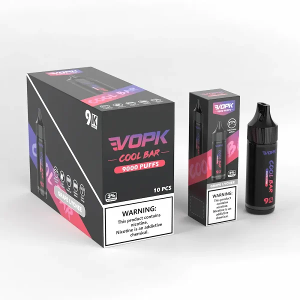 VOPK COOL BAR 9000 puffs disposable vape - Grape Lychee flavor