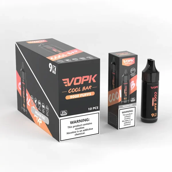 VOPK Cool Bar 9000 puffs disposable vape - Peach Ice flavor