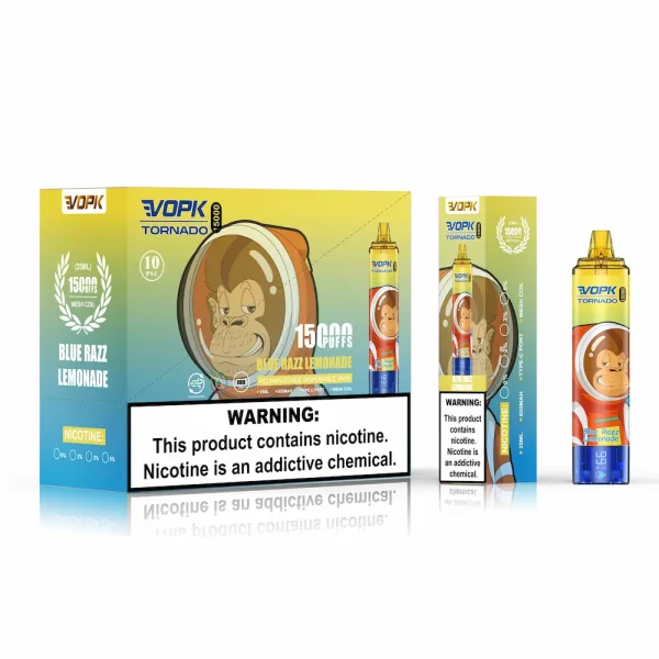 VOPK Tornado 15000 puffs disposable vape - Blue Razz Lemonade flavor