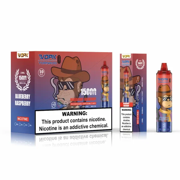 VOPK Tornado 15000 puffs disposable vape - Blueberry Raspberry flavor