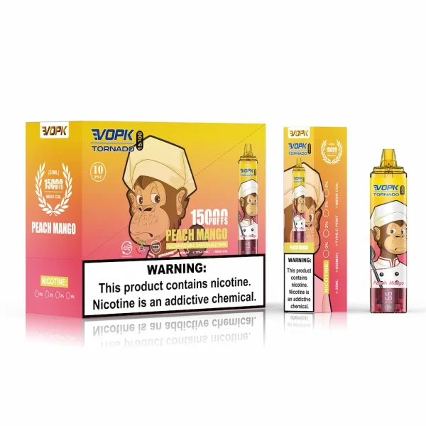 VOPK Tornado 15000 puffs disposable vape - Peach Mango flavor
