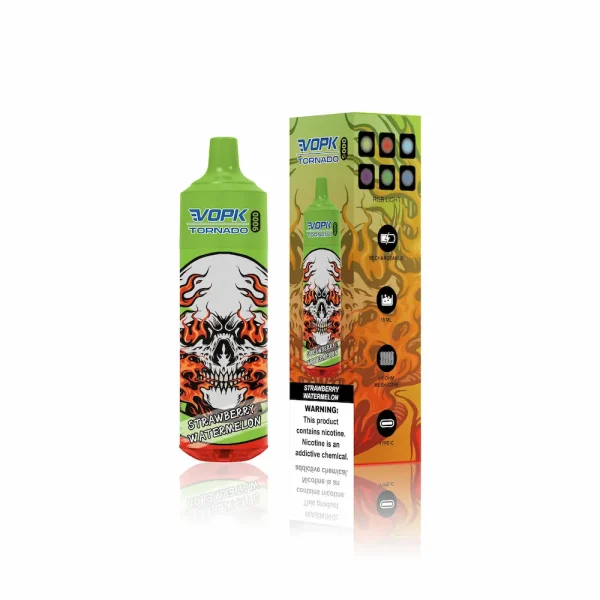 VOPK Tornado 9000 RGB disposable vape - Strawberry Watermelon flavor