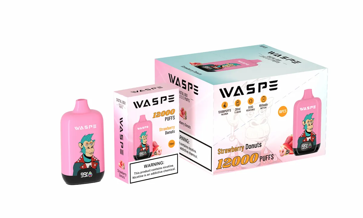Waspe 12000 12k Puffs Digital Box Einweg Vape mit Bildschirm 8 WASPE 12000 12K Puffs Digital Box Einweg Vape - Erdbeere Donuts