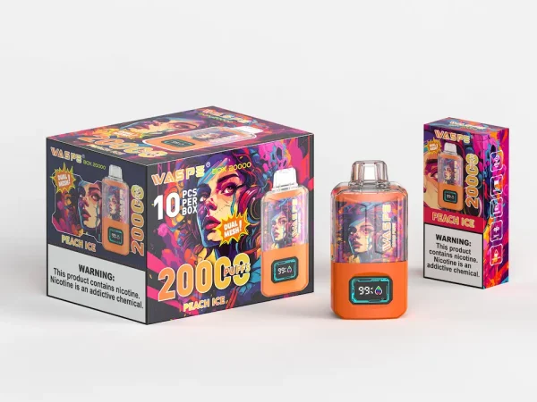 WASPE 20000 20K puffs disposable vape – Peach Ice flavor