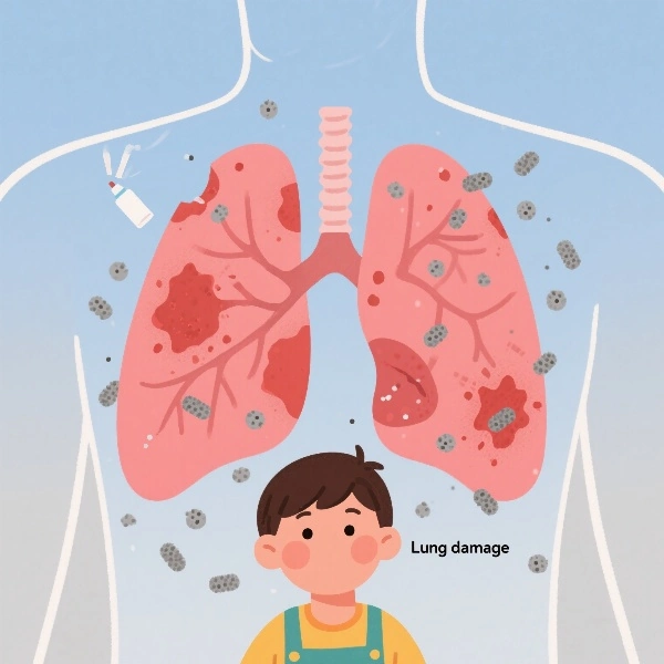 Lung injury caused by inhaling aerosol from vaping